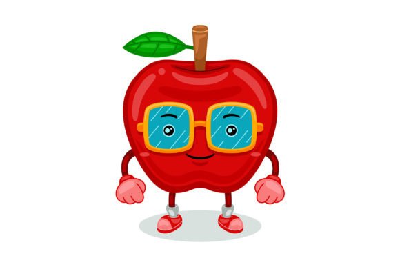 Cute Apple Mascot Character Vector Review