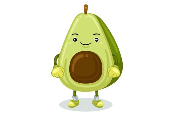 Cute Avocado Mascot Character Vector Graphics and Illustrations