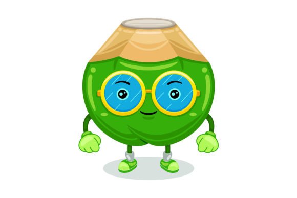 Cute Coconut Mascot Character Vector Graphics & Illustrations