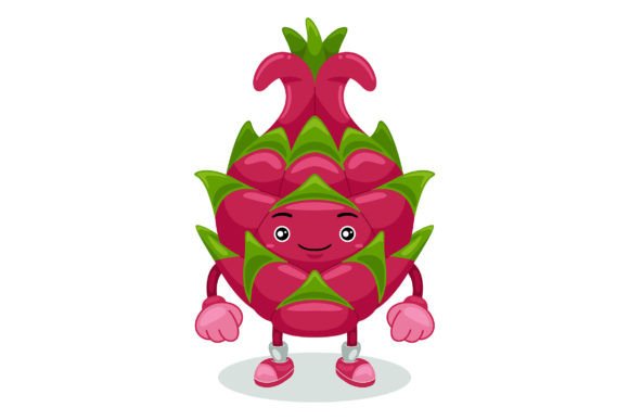Cute Dragon Fruit Mascot Caracter Vector for Graphics and Illustrations