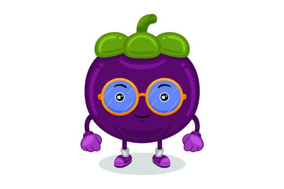 Cute Mangosteen Mascot Character Vector Graphics for Illustrations