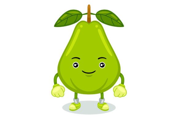 Cute Pear Mascot Character Vector for Graphics & Illustrations
