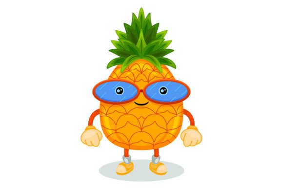 Cute Pineapple Mascot Character Vector Graphics and Illustrations