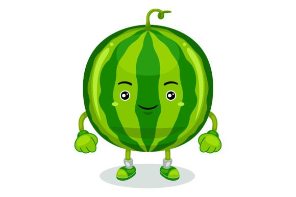 Cute Watermelon Mascot Character Vector for Graphics & Illustrations