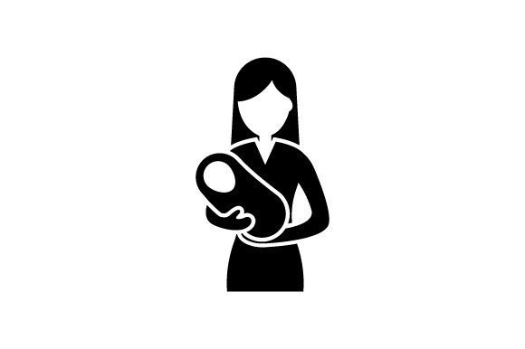 Nurse Holding a Newborn Child Icon Graphics Review
