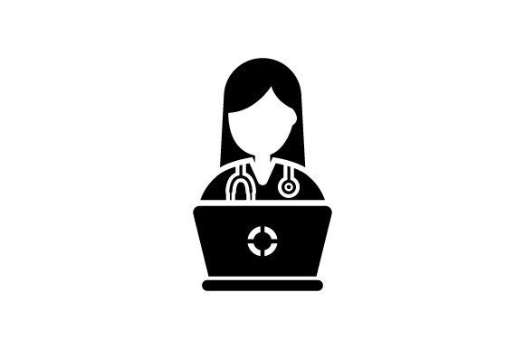 Online Doctor Consultant Icon Graphics for Crafters